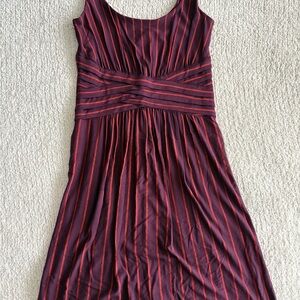 Anthropologie Burgundy and Black Striped Maxi Dress